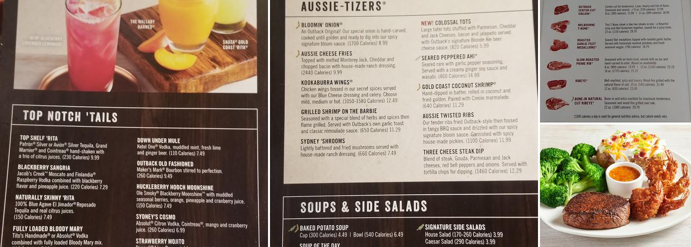 Outback Steakhouse Menu