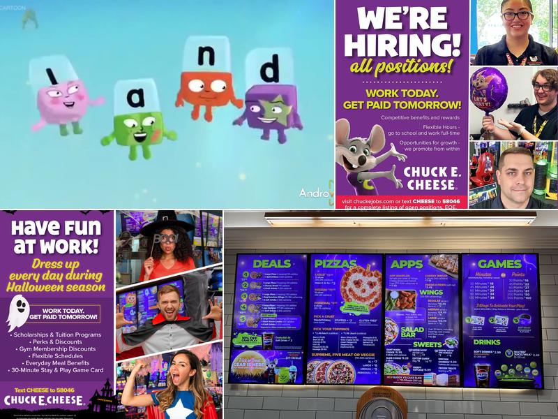 Chuck E. Cheese Menu