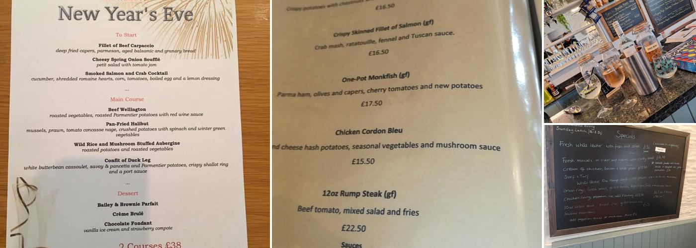 The Tides Inn Menu