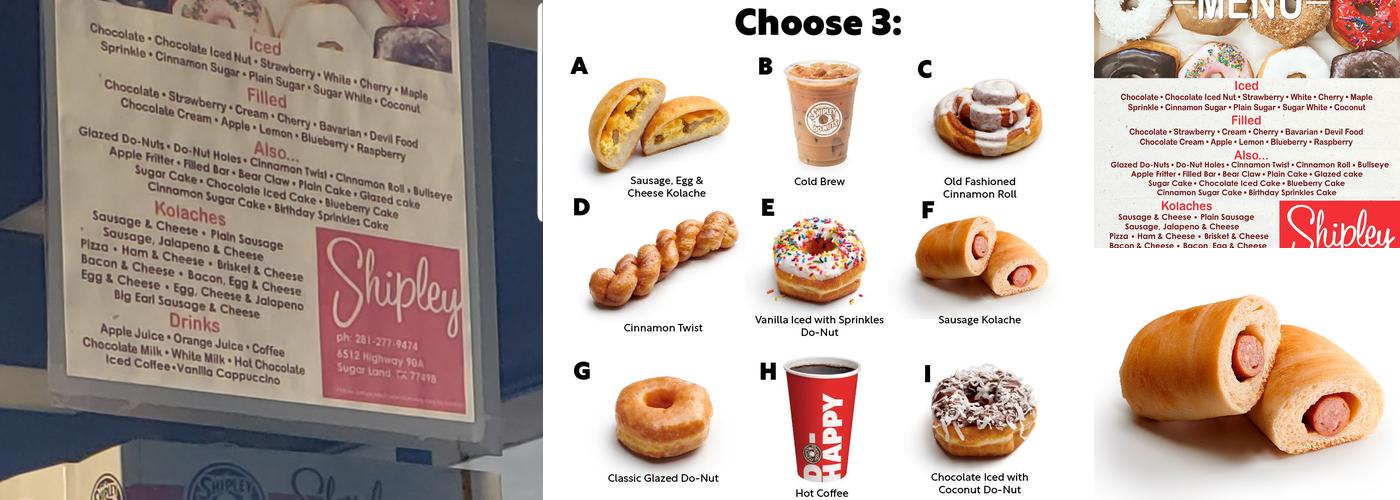 Shipley Do-Nuts Menu