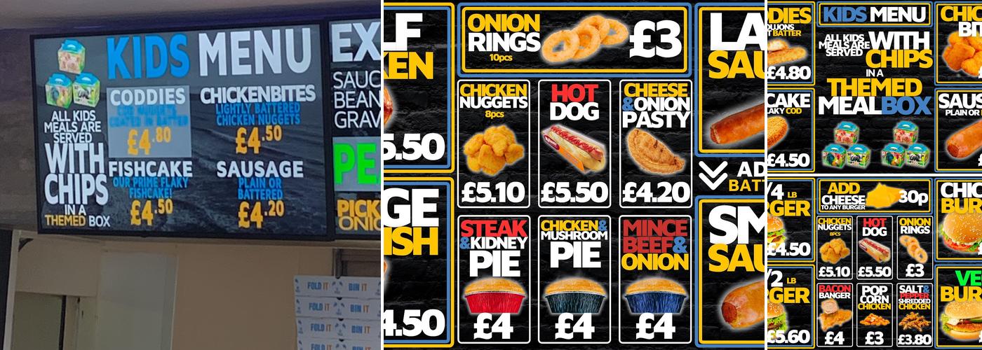 Woolacombe Fryer Menu