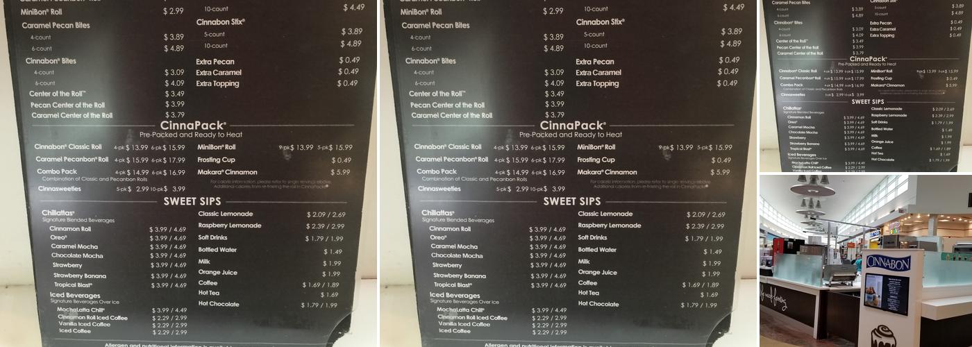 Cinnabon Menu