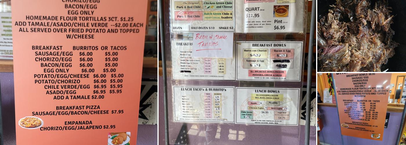 La Nortena Tamale Factory Menu