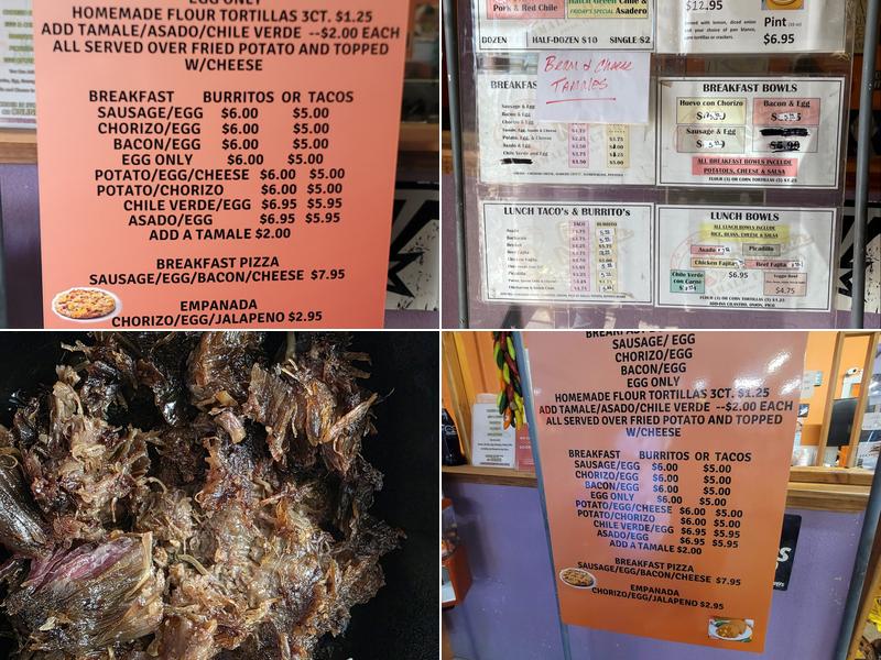 La Nortena Tamale Factory Menu