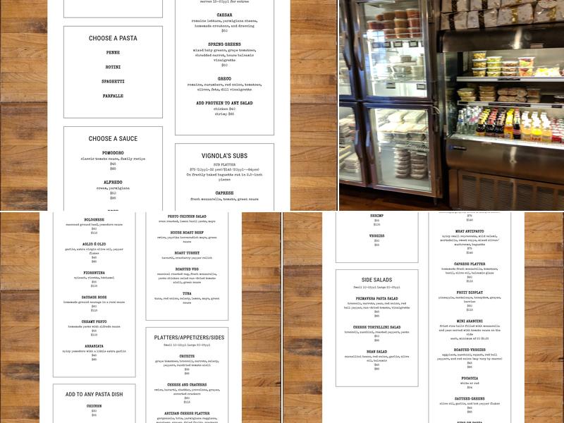 Vignola Gourmet Menu