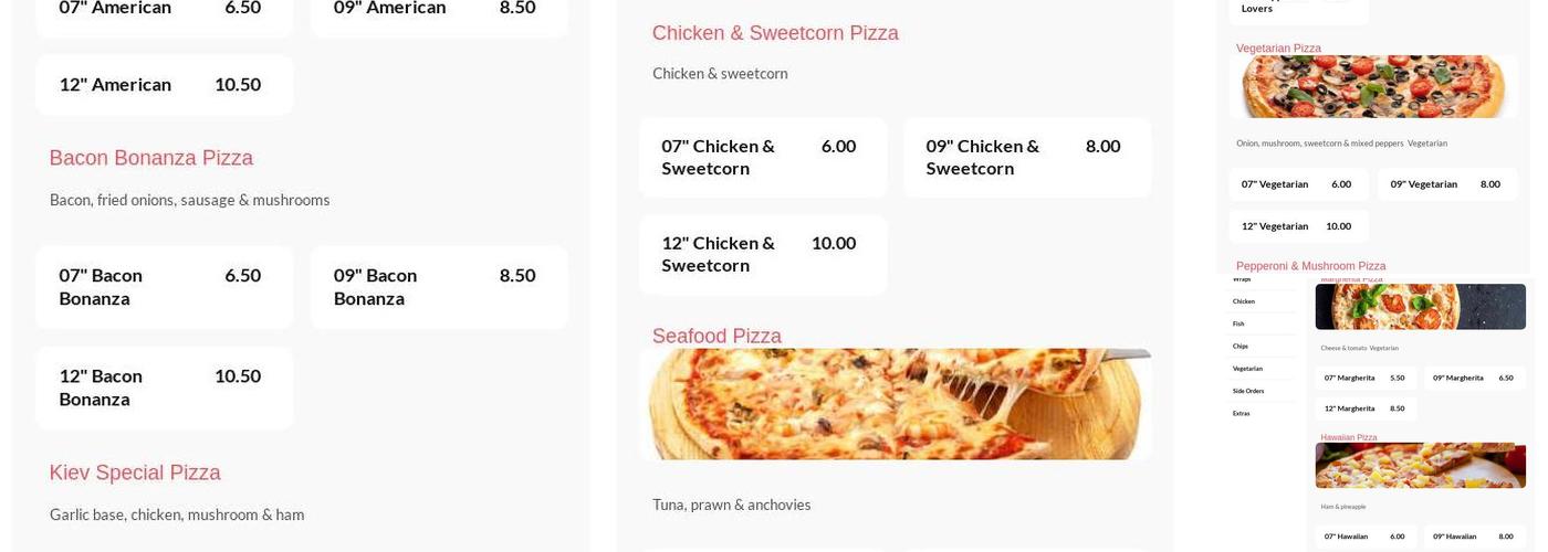 Tasty Bites Leiston Menu