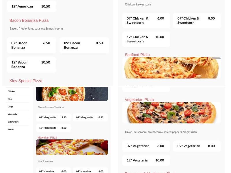 Tasty Bites Leiston Menu