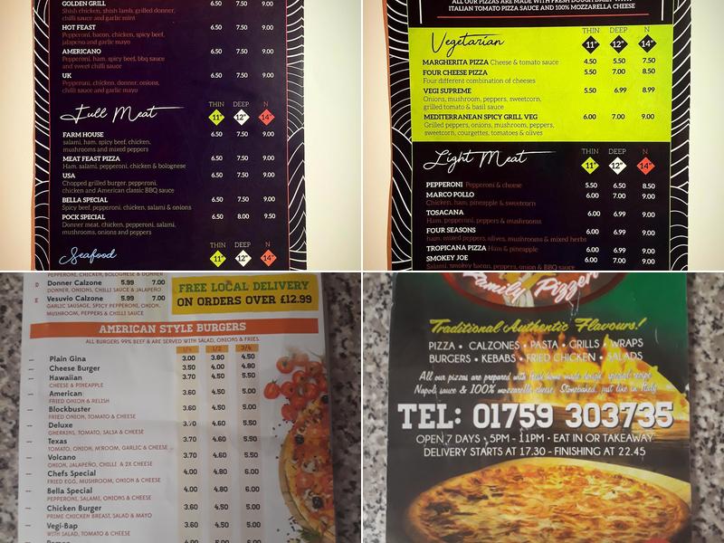 Bella Vita Pizzeria Menu