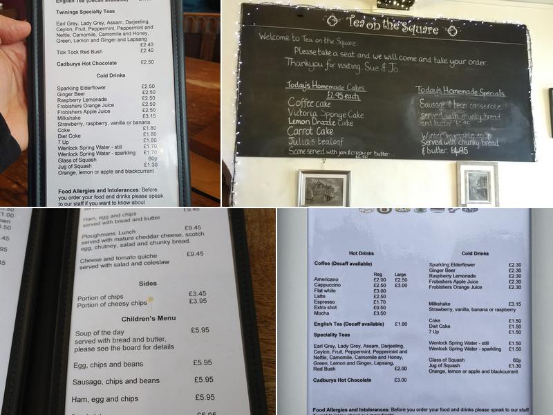 Tea on the Square Menu