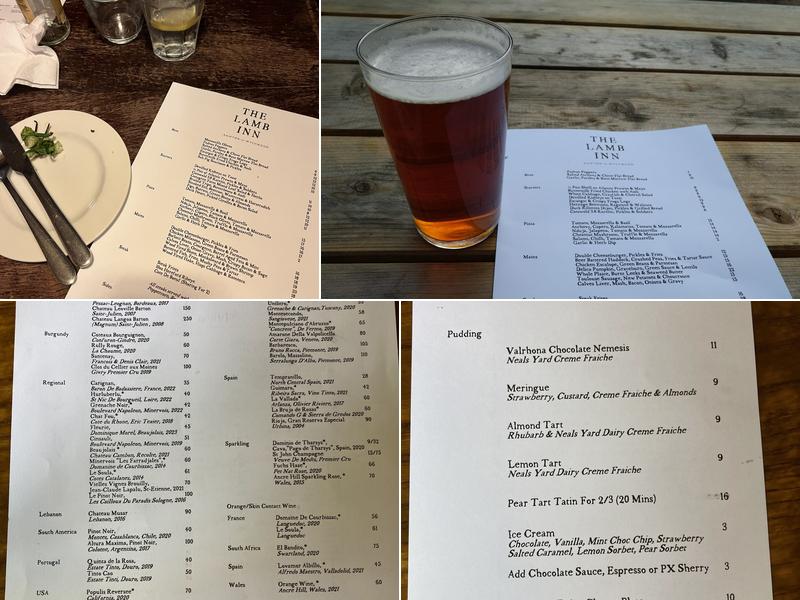 The Lamb Inn Menu