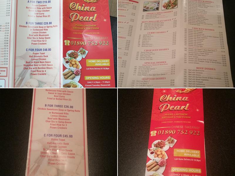 China Pearl Menu