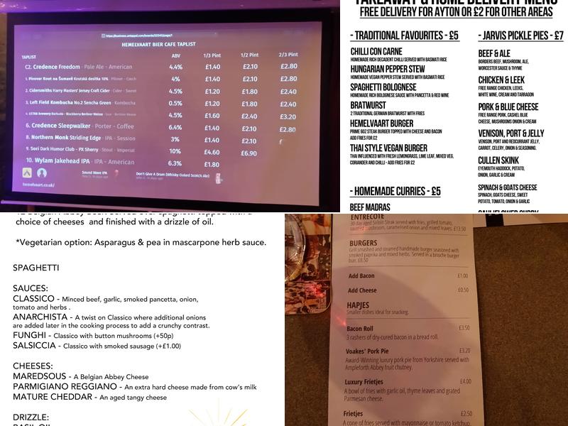 Hemelvaart Bier Café Menu