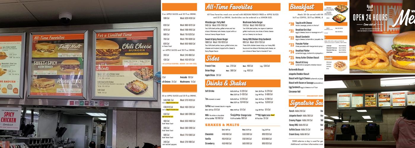 Whataburger Menu