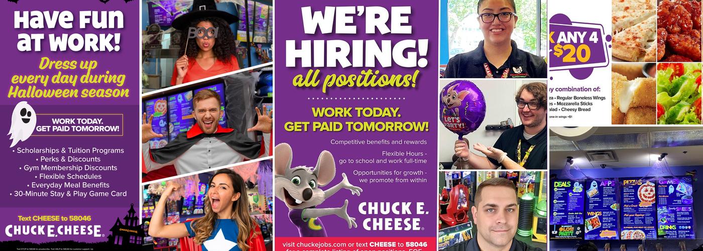 Chuck E. Cheese Menu