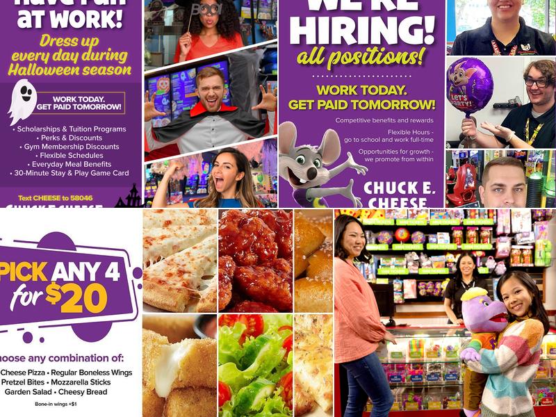 Chuck E. Cheese Menu