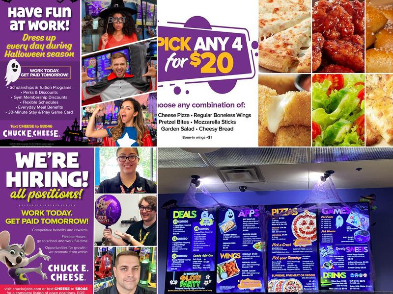 Chuck E. Cheese Menu