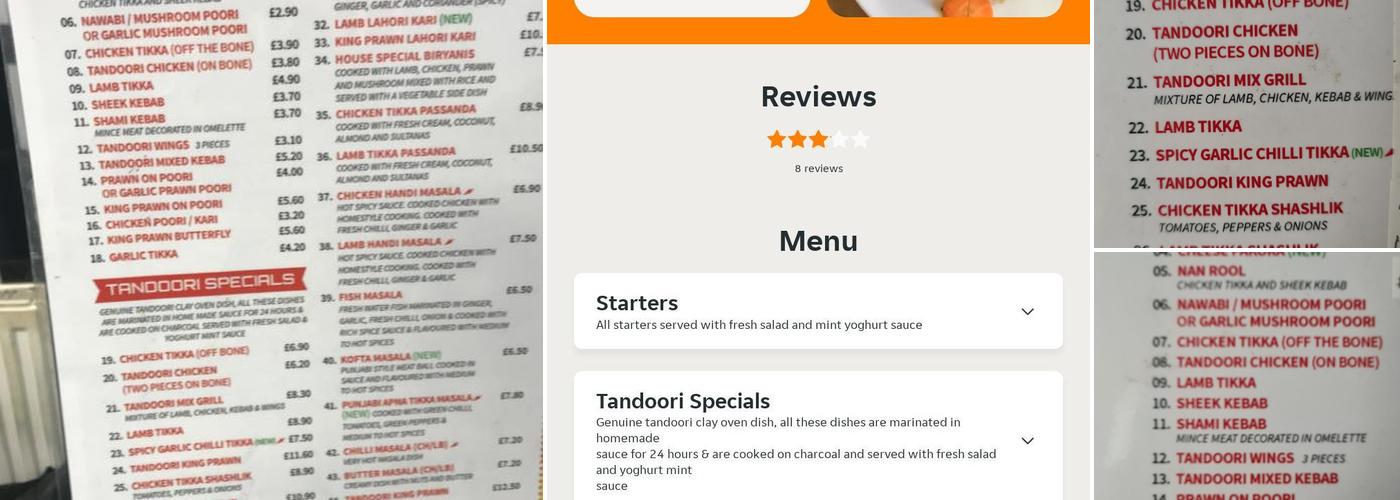 Khan's Tandoori Menu
