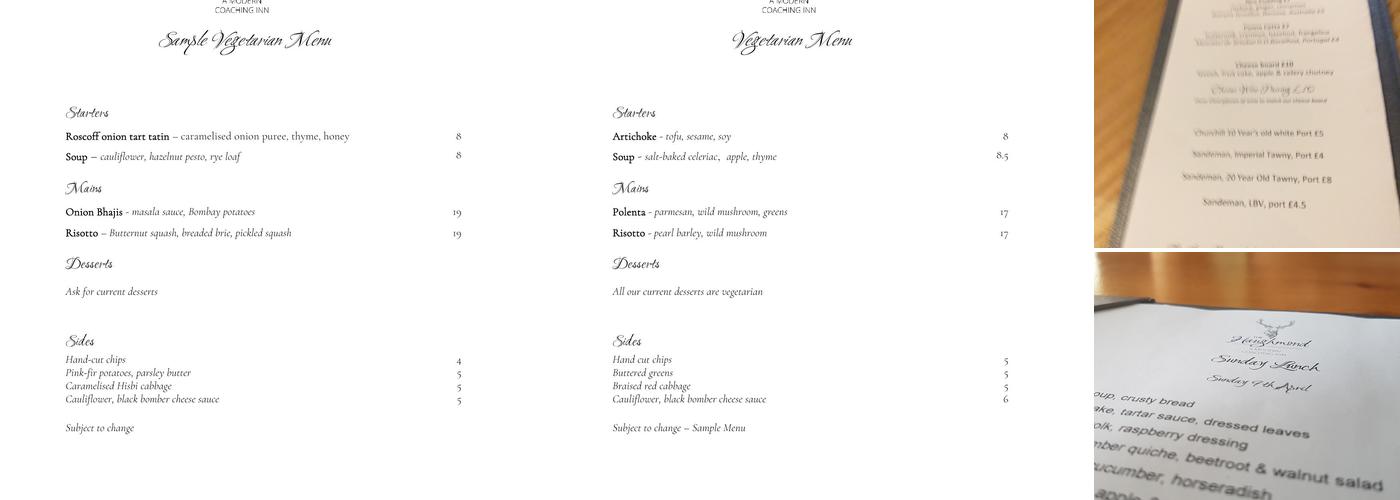 The Haughmond Menu