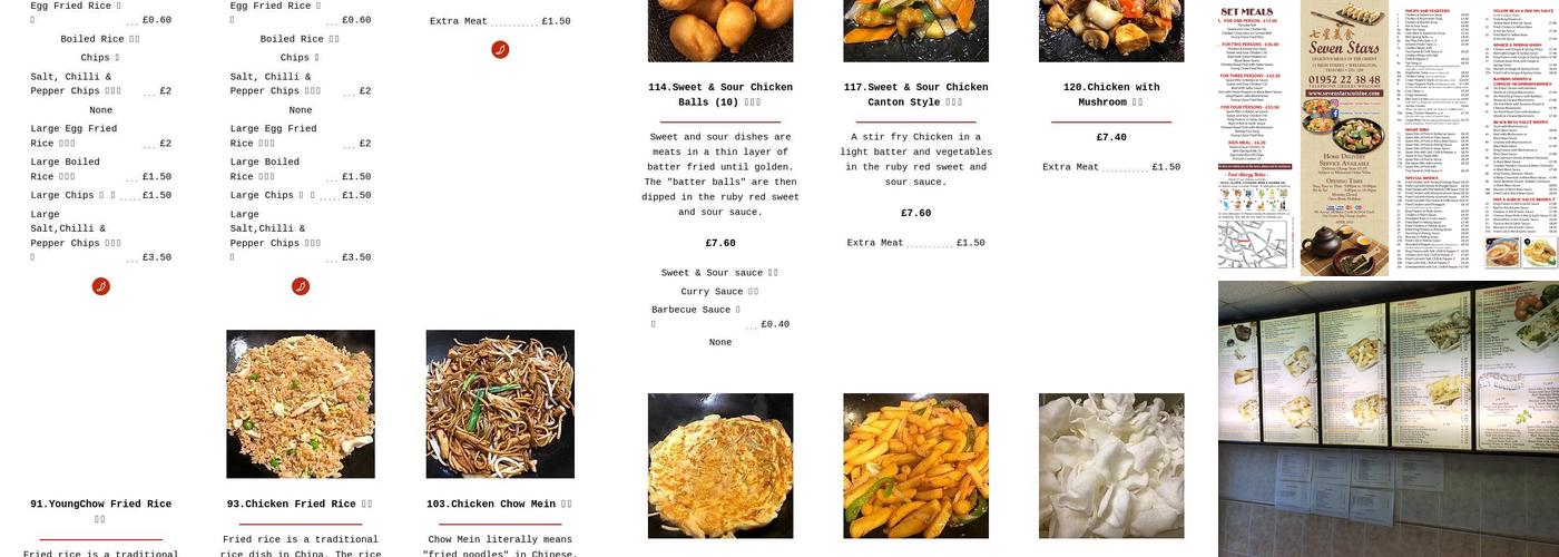 Seven Stars Cuisine Menu