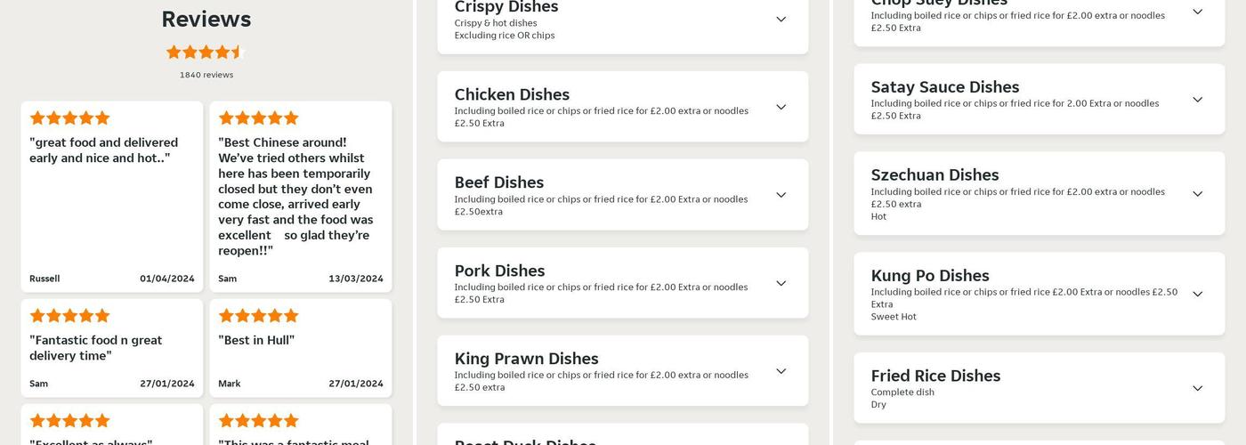 Super Wok Menu