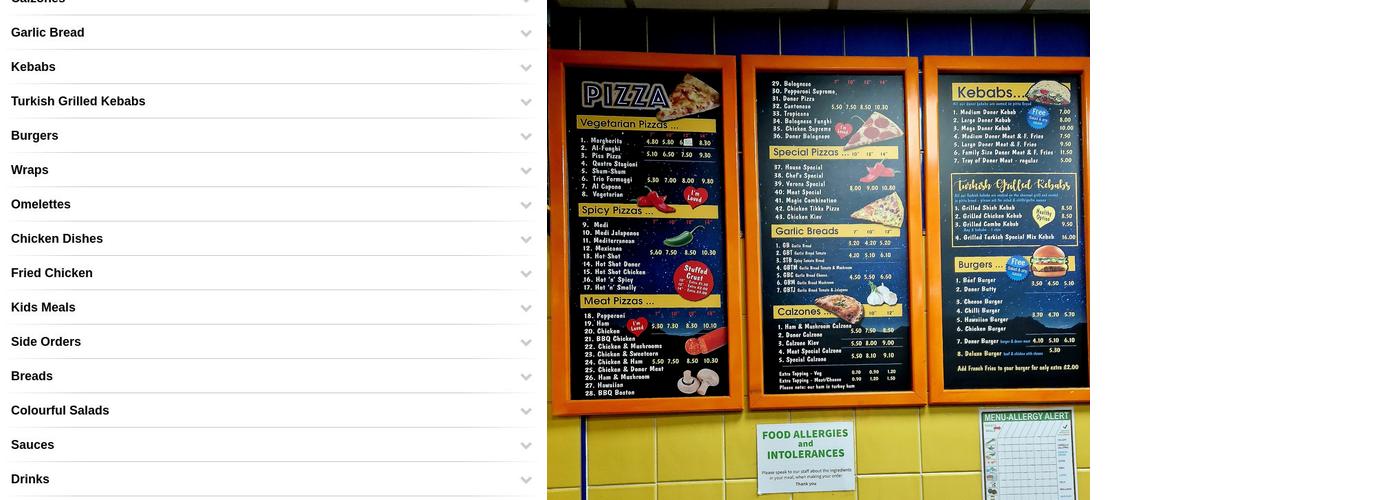 Verona Take Away Menu