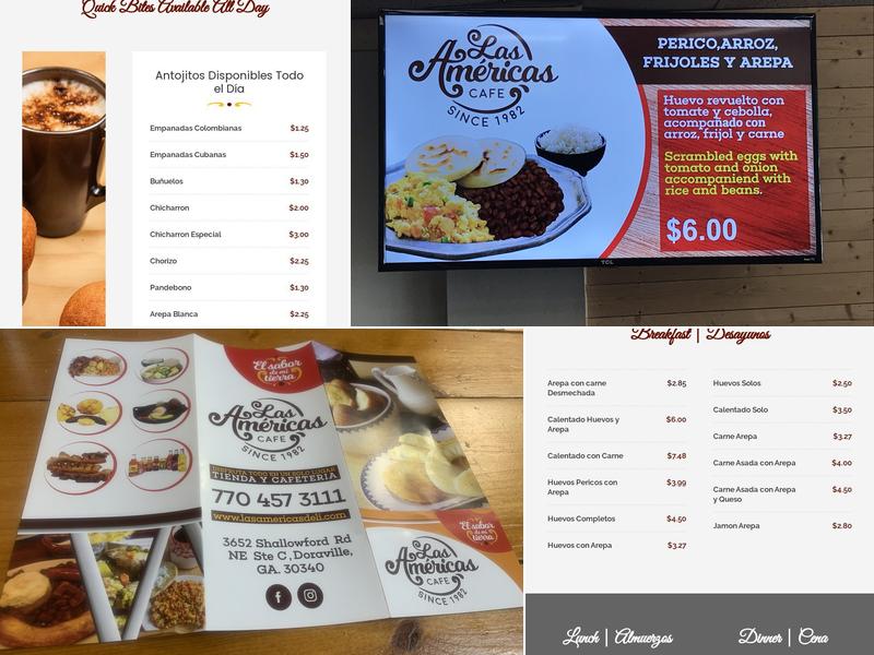Las Americas Cafeteria Menu