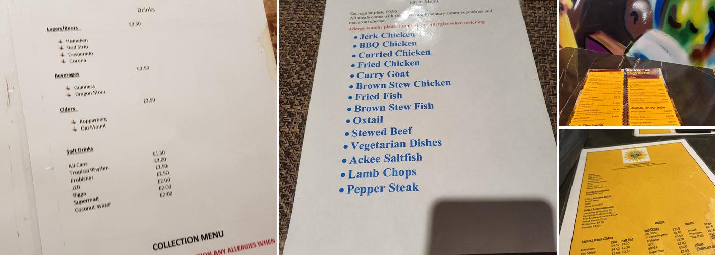 Comie's Caribbean Grill Menu
