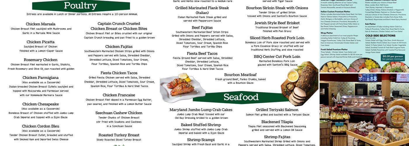 Santoni's Marketplace & Catering Menu