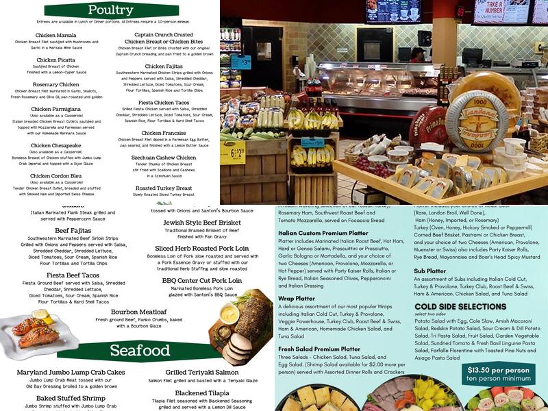 Santoni's Marketplace & Catering Menu