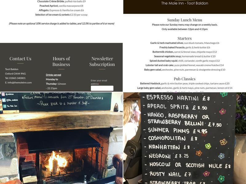 The Mole Inn Menu