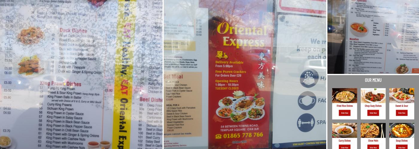 Oriental Express Menu