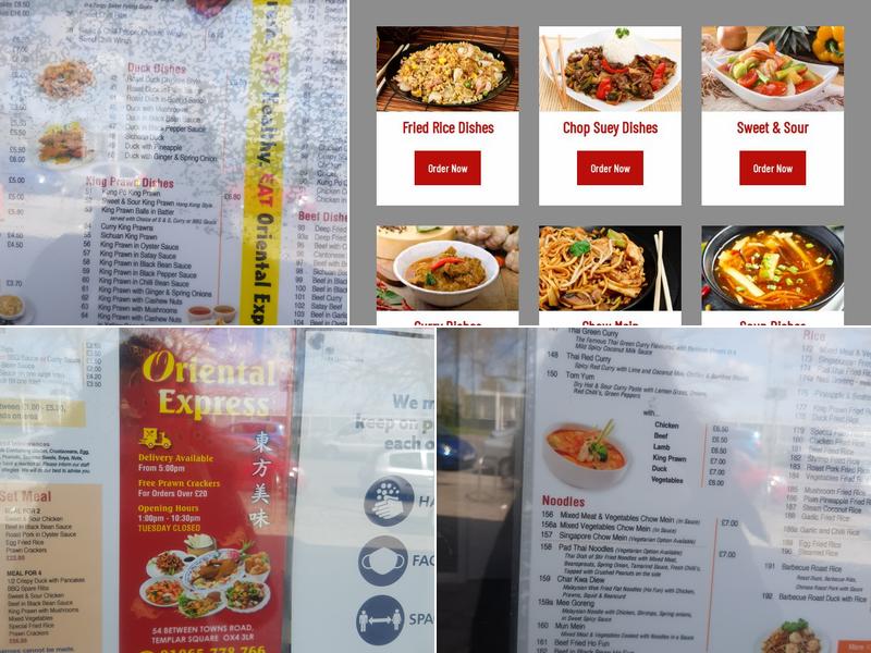 Oriental Express Menu