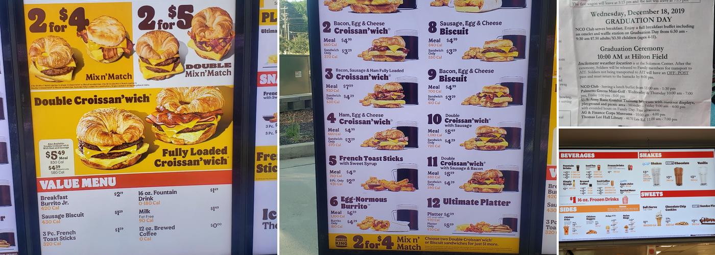 Burger King Menu