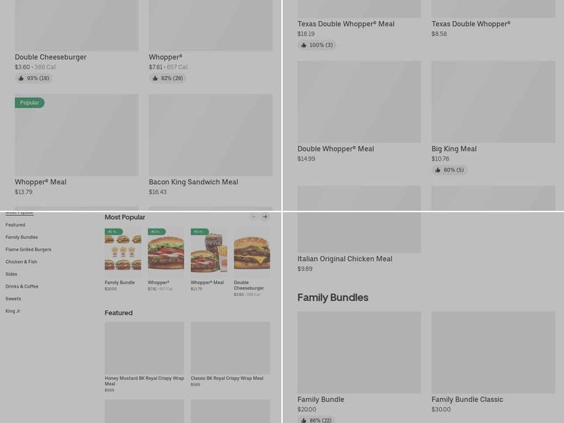Burger King Menu