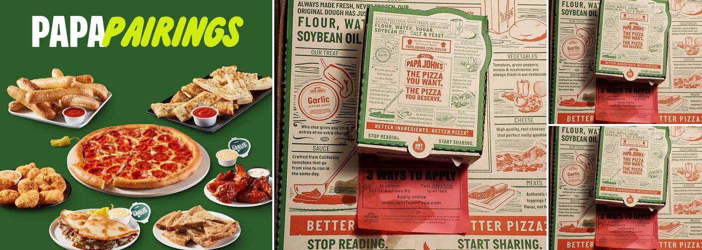 Papa Johns Pizza Menu