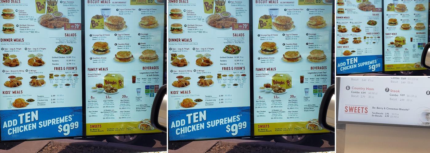 Bojangles Menu