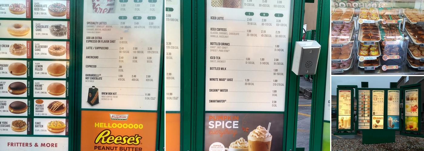 Krispy Kreme Menu