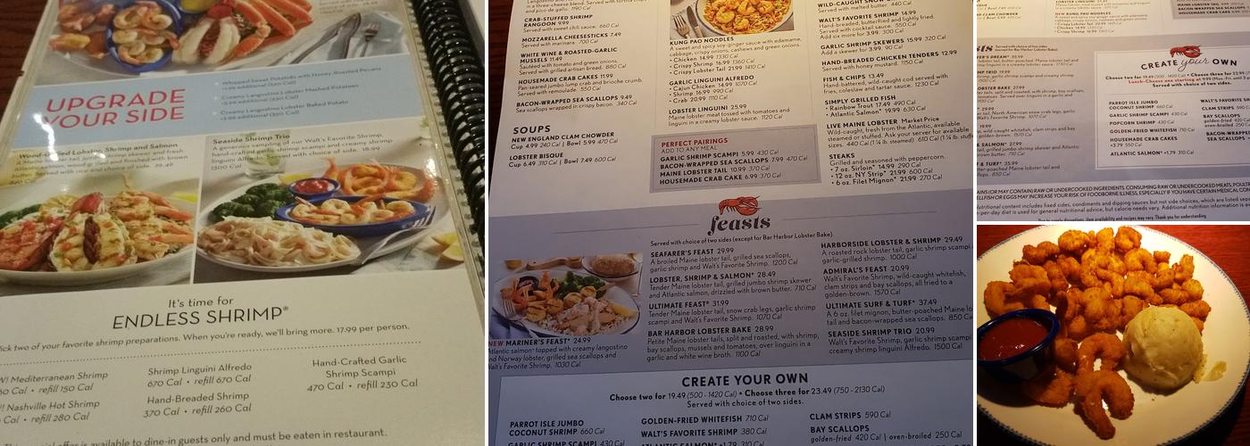 Red Lobster Menu