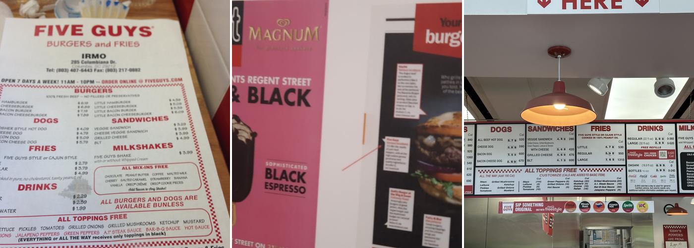 Five Guys Menu