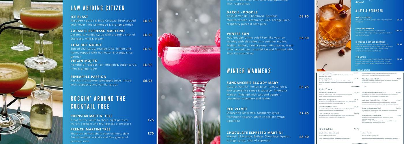 Sun Dancer, Bar and Restaurant Menu