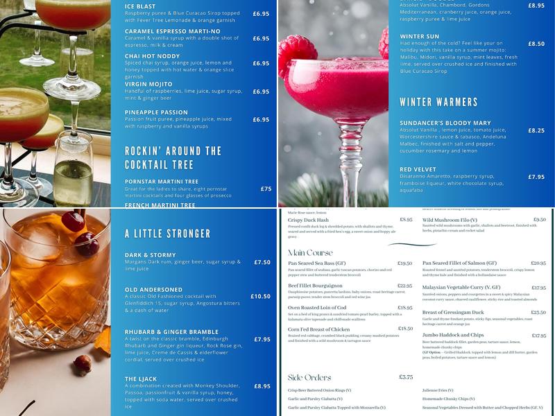 Sun Dancer, Bar and Restaurant Menu