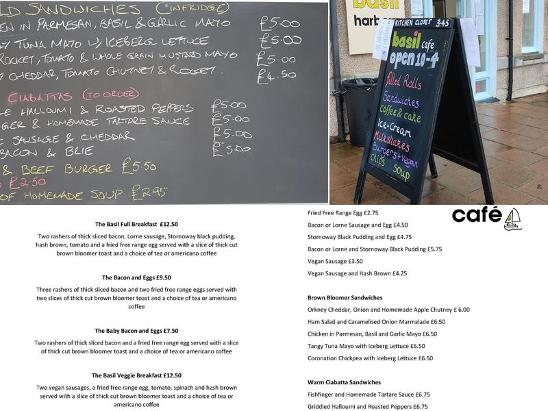 Basil Harbour Cafe Menu
