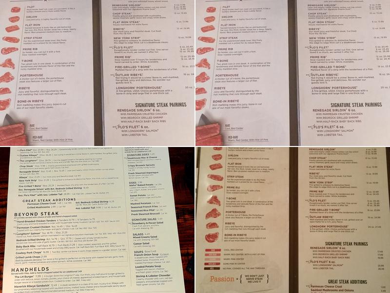 LongHorn Steakhouse Menu