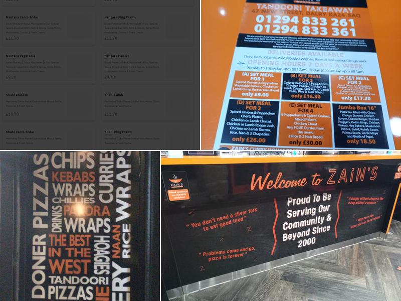 Zain's Curry House Menu