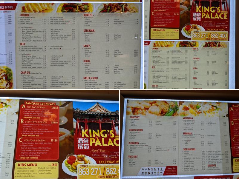 Kings Palace Menu