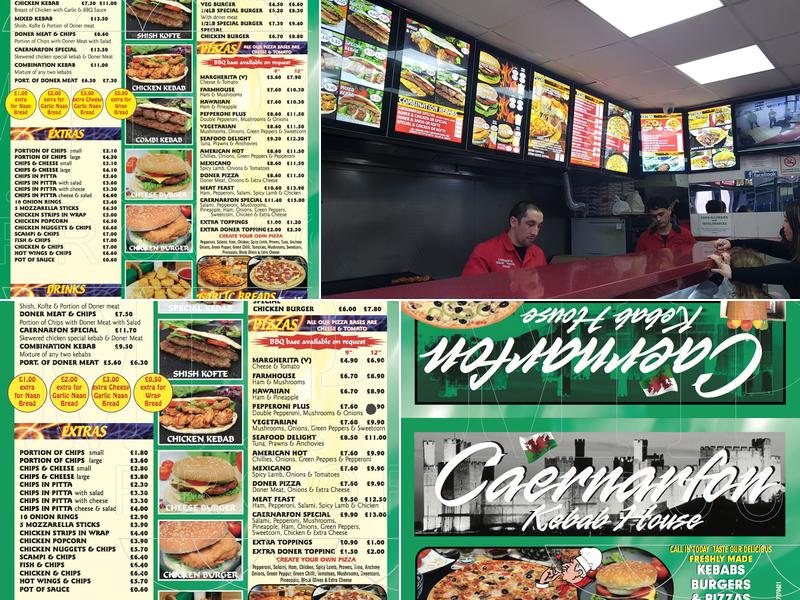 Caernarfon Kebab, Burger & Pizza House Menu