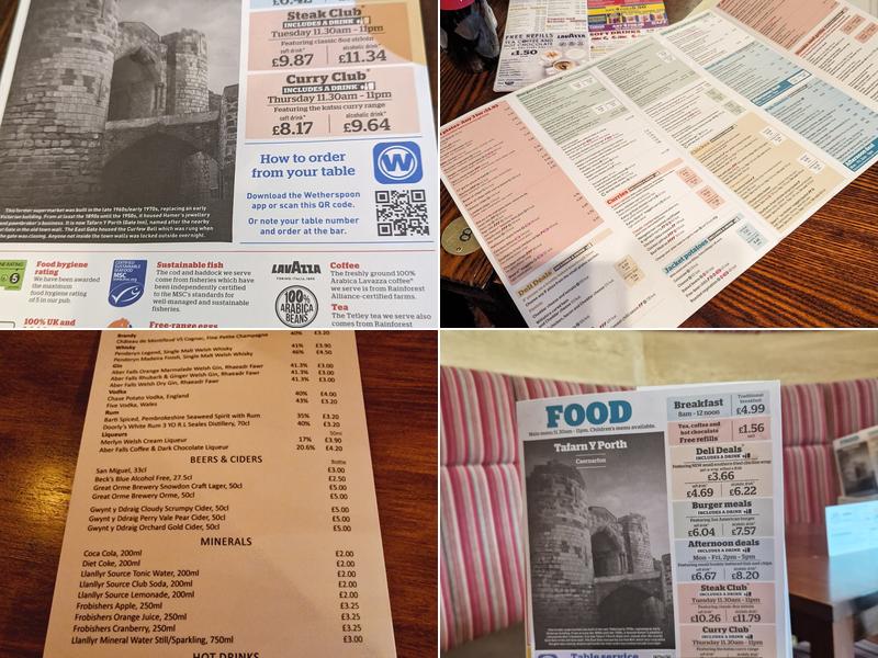 Tafarn Y Porth - JD Wetherspoon Menu