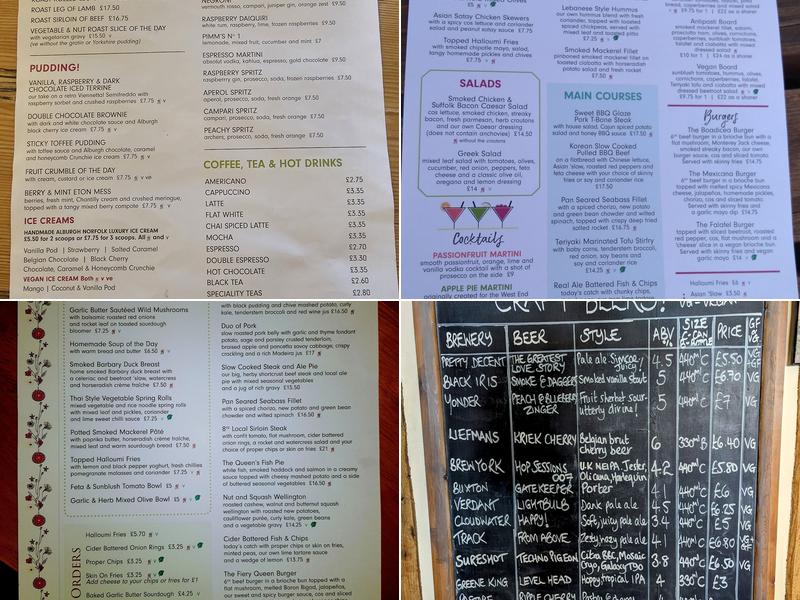 The Queen's Head at Bramfield Menu