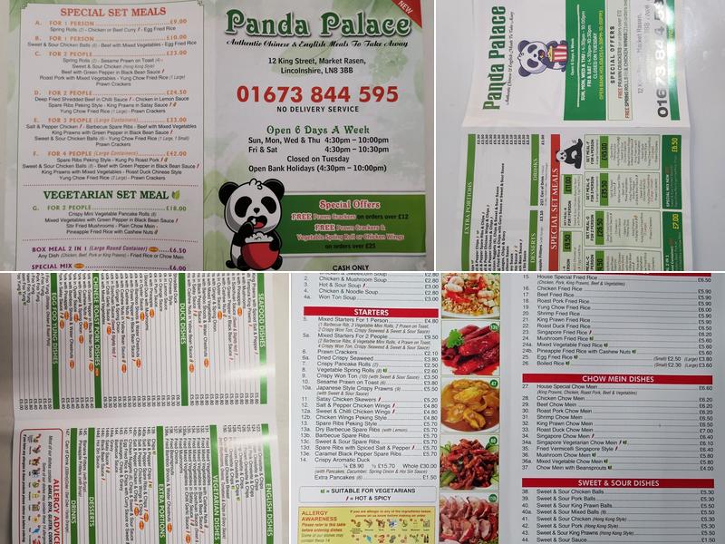 Panda Palace Menu