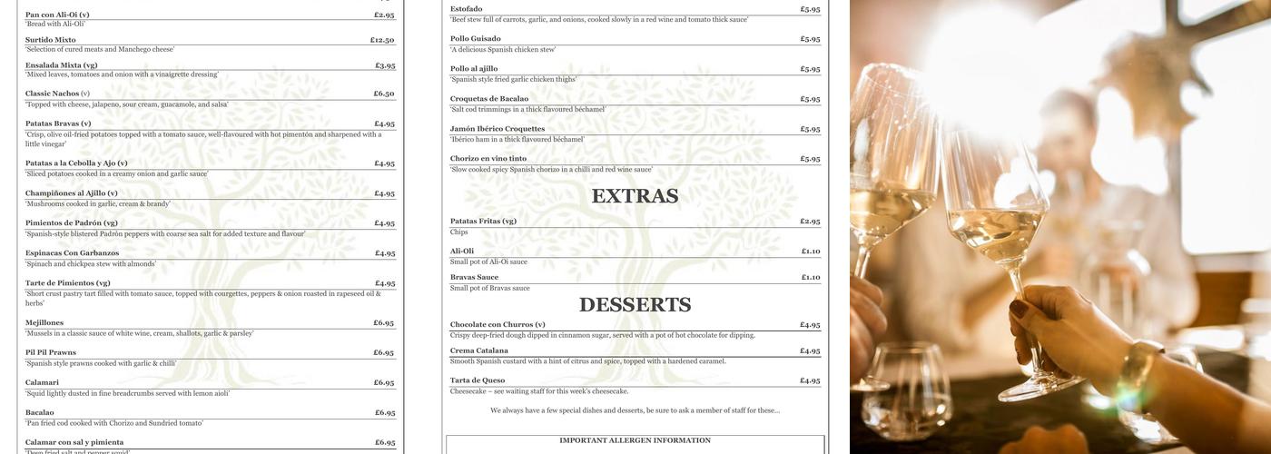 The Olive Menu